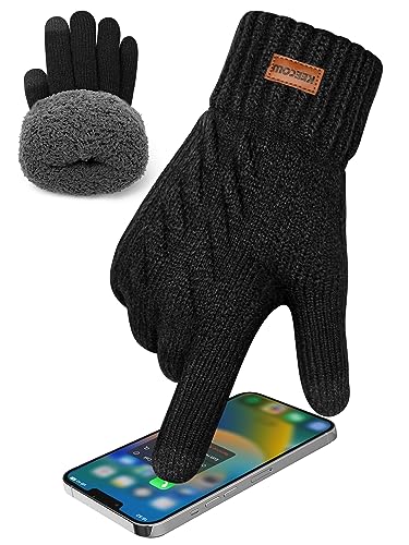 KEECOW Thermo Handschuhe Herren Winter Warm, Touchscreen Handschuhe Winddicht Atmungsaktiv...