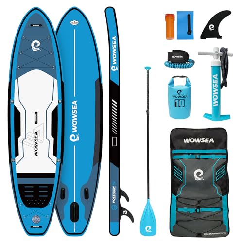 WOWSEA Poseidon P2 Aufblasbares Paddle Board, Langlebiges und Stabiles Touren Paddelboard,...