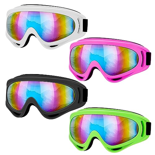 FRIUSATE Skibrille, 4 Stück, Snowboardbrillen für Männer, Frauen, Kinder, Skifahren,...