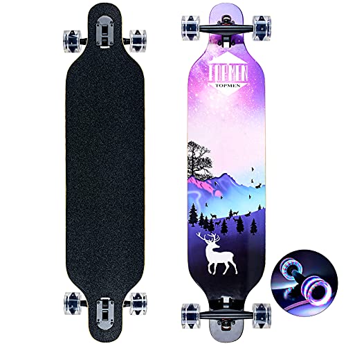 Longboard Skateboard für Jungen Mädchen Anfänger Erwachsener Teenager,Cruiser...