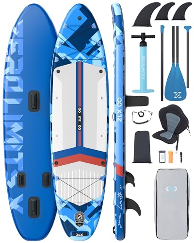 ZLX 350 cm Aufblasbares Stand Up Paddle Board - Stand Paddling Premium SUP Board für alle...