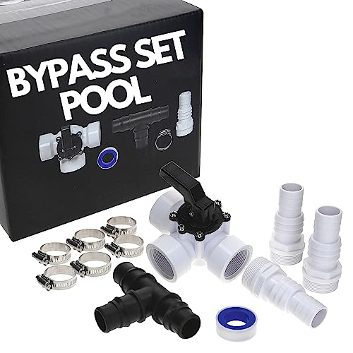 Amapool Bypass Set Pool 38mm I 12-teiliges Set für Poolheizung und Sandfilteranlage I...