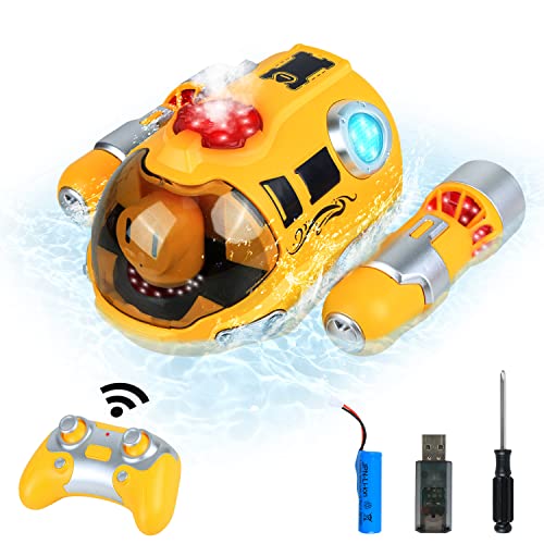 Kizeefun Ferngesteuertes Motorboot Kinder, 2,4-GHz Dual Propeller RC-Boote Wasserdicht mit...