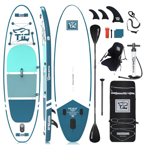 TIGERXBANG SUP Boards Stand Up Paddling Board 320x82x15cm, aufblasbare Paddle-Boards mit...