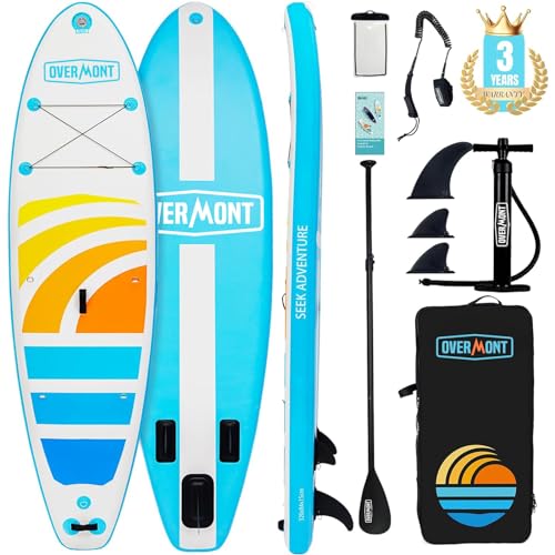 Overmont SUP Aufblasbares Stand Up Paddle Board Set mit Paddleboard Zubehör,...