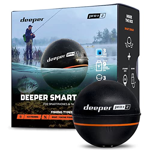 Deeper Smart Sonar Pro+ 2 Fischfinder Echolot – mit Tiefenmesser und GPS-Sender | Angeln...