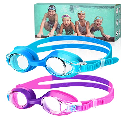 Starweh Schwimmbrille, (2er Pack) Kinderschwimmbrille mit Anti-Fog-Linse, wasserdichte...