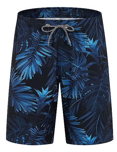 APTRO Herren Badehose Lang Badeshorts Schnelltrocknend Boardshorts Freizeit Short Blätter...