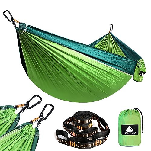 NATUREFUN Ultraleichte Reise Camping Hängematte | 300kg Tragkraft (275 x 140 cm)...