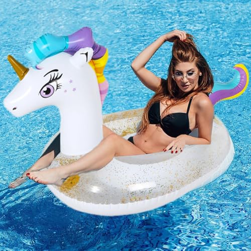 CIYIN Einhorn Schwimmring, Schwimmreifen Einhorn Erwachsene, Einhorn Schwimmtier Groß,...