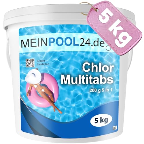 5 kg MEINPOOL24.DE Chlor Multitabs 5 in 1-200 g Tabs Multi Chlortabletten - 5...