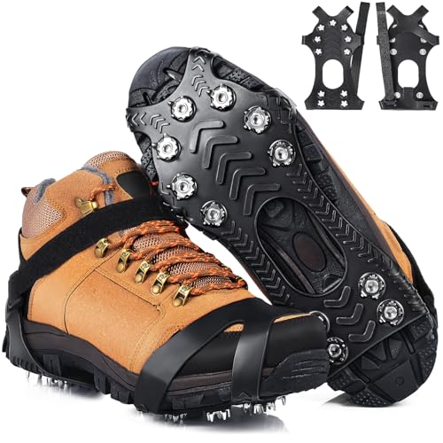 HONYAO Steigeisen, Grödel Steigeisen für Bergschuhe Wanderschuhe, Spikes Schuhe für...