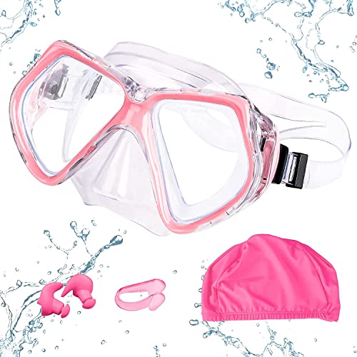 Taucherbrille für Erwachsene, Anti-Beschlag-Schwimmbrille, 180°-Ansicht, Schnorchel-Set...