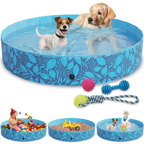 zooprinz Faltbarer Pool für große, kleine Hunde & Kinder – Haustier Hundepool stabil &...