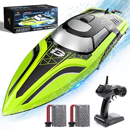 DEERC RC Boot mit LED-Licht, ferngesteuertes, für Pools und Seen, 20+ km/h,...