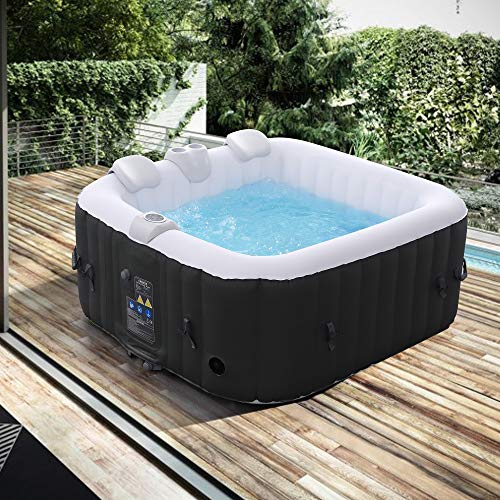 Arebos Aufblasbarer Spa | für drinnen und draußen | 4 Personen | 154x154cm | 100...