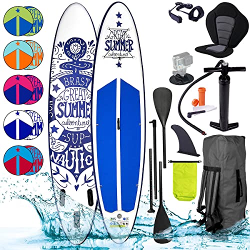 BRAST SUP Board Summer | Aufblasbares Stand up Paddle Set | 320x81x15cm viele Modelle |...