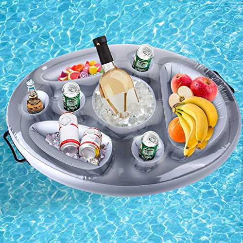 Ulikey Poolbar, 2in1-Getränke und Snackhalter, Aufblasbarer Getränkehalter Schwimmender,...