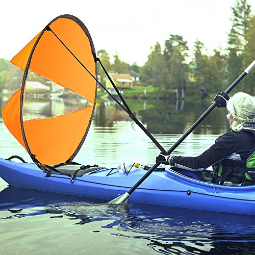 Groß 108cm Kajak Windsegel Paddel Tragbar Kanus Popup Downwind Segel Kit Kajak Zubehör...