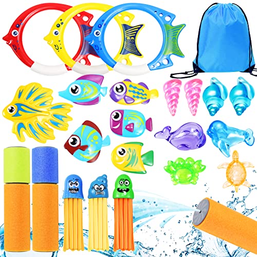 Yotako 23 piece pool diving rings for children set,