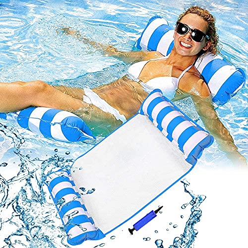 LATERN 130CM Schwimmbad Float Hängematte, 4-in-1 Sattel/Lounge Chair/Hängematte/Drifter...