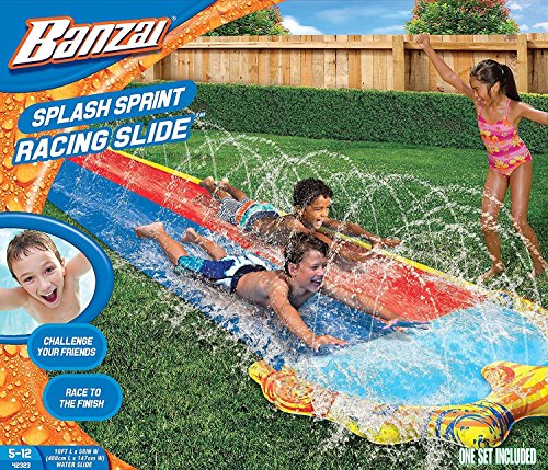 Banzai Splash Sprint Racing Slide, 488 cm L x 147 cm