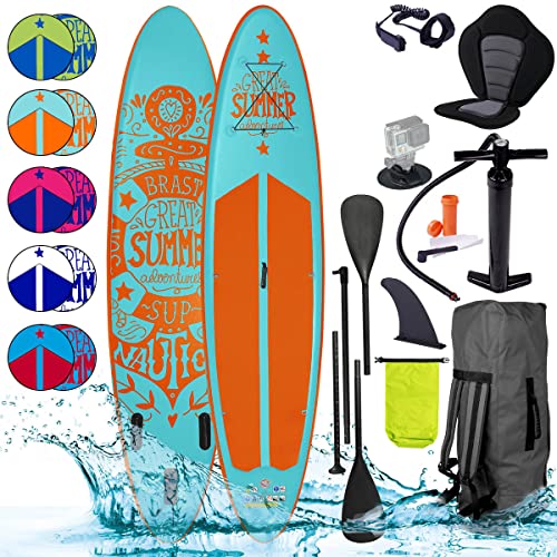 BRAST SUP Board Summer | Aufblasbares Stand up Paddle Set | 320x81x15cm viele Modelle |...