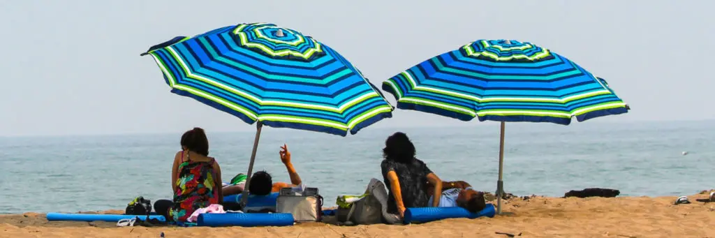 2in1-Sonnenschirm und Strandmuschel 2 Seitenwände, UV50+, verstellbar
